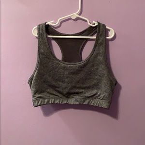 Gray sports bra